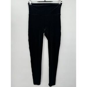 Spanx Large Velvet Leggings Womens Black High Waisted Slim Pull On Pants